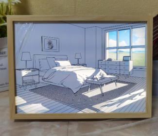 Background Wall Decoration Painting Charging Remote Control Luminous Painting (Option: Window-7inch charging touch)