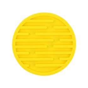 Striped Round Silicone Coaster Set (Option: Yellow-6 Pad Bags)