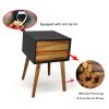 Mid-Century Wooden Multipurpose End Table with 2 Storage Drawers