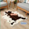 1pc Durable Faux Cowhide Rug - Washable, Low-Pile, Perfect for Bedroom and Living Room Decor - Western Style Animal Print Carpet for Home and Room Dec