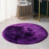 1pc Round Faux Fur Sheepskin Rugs; Fluffy Living Room Carpet; Bedroom Floor Mat; Fluffy Round Rug For Seat Cover; Photographing Background Of Jeweller