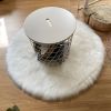 1pc Round Faux Fur Sheepskin Rugs; Fluffy Living Room Carpet; Bedroom Floor Mat; Fluffy Round Rug For Seat Cover; Photographing Background Of Jeweller