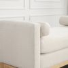 53.5"W Elegant Upholstered Bench, Ottoman with Wood Legs & Bolster Pillows for End of Bed, Bedroom, Living Room, Entryway