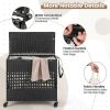 110L 2-Section Laundry Hamper with 2 Removable and Washable Liner Bags