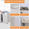 82L/21.6Gal Large Rolling Laundry Hamper Collapsible Tall Laundry Basket with Wheels Waterproof Dirty Clothes Cart with Handle Foldable Clothes Organi