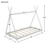 Twin Size House Platform Bed with Triangle tructure