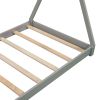 Twin Size House Platform Bed with Triangle tructure