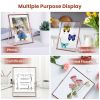 2Pcs Standing Rose Gold Metal Picture Frames 5x7IN 8x10IN Vertical Tabletop Floating Photo Frame