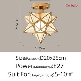 Nordic Creative Five Star Ceiling Lamp (Option: Gold-Diamond cover warm light)