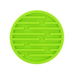 Striped Round Silicone Coaster Set (Option: Green-6 Pad Bags)