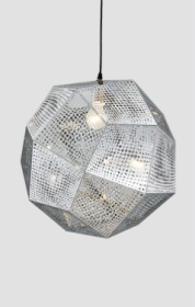 Pendant Modern Simple Grid Light Shadow Polyhedral Ball (Option: Silver-48cm)