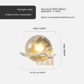 Simple Bedroom Bedside European Wall Lamp (Option: White Striped Amber Cover-5W Warm Light)