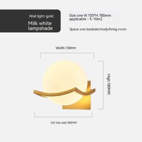 Simple Bedroom Bedside European Wall Lamp (Option: Golden Milky White Cover-5W White Light)