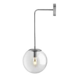 Nordic Glass Wall Lamp Living Room Bedroom Bedside Corridor Aisle (Option: Silver Excluding Light Source-200mm Transparent Glass)